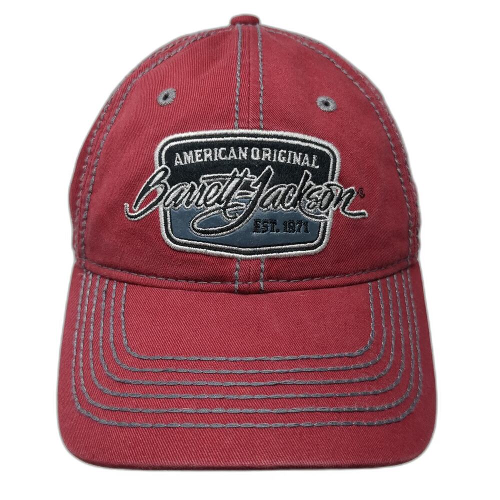 Barrett-Jackson Baseball Cap Red One Size Contrast Stitching Adjustable Hat